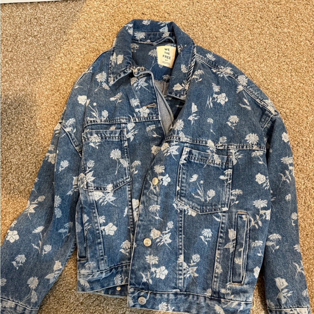We The Free Blue Floral Jacket